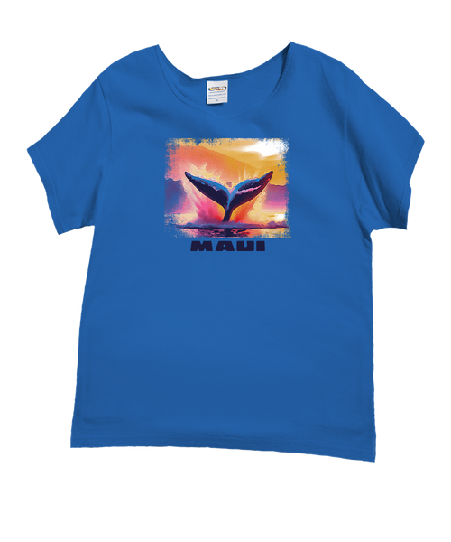 Sun Splash Tail - Blue Hawaii Dyed Short Sleeve Scoop Neck T