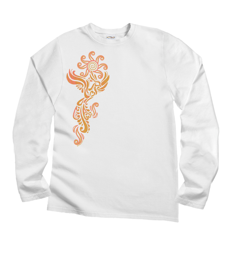 Phoenix - White Long Sleeve Crewneck T-Shirt