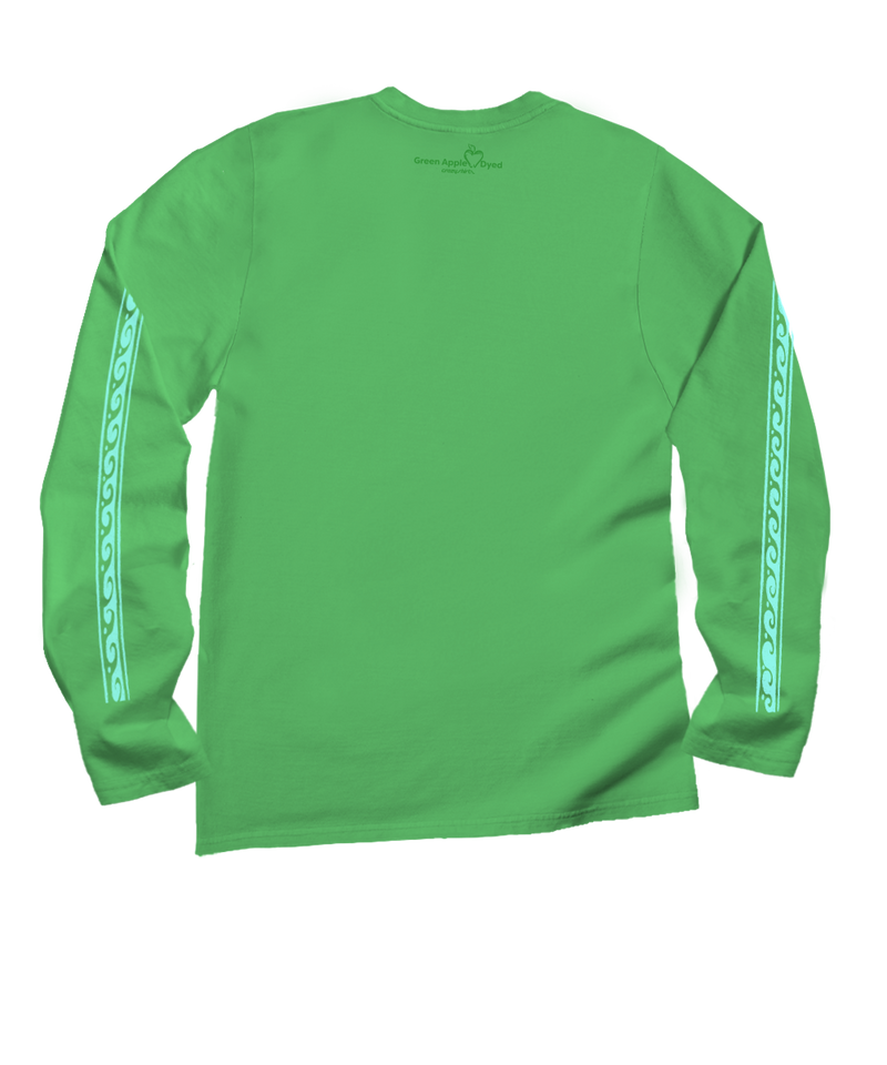 Humu Flowers - Green Apple Dyed Long Sleeve Crewneck T-Shirt