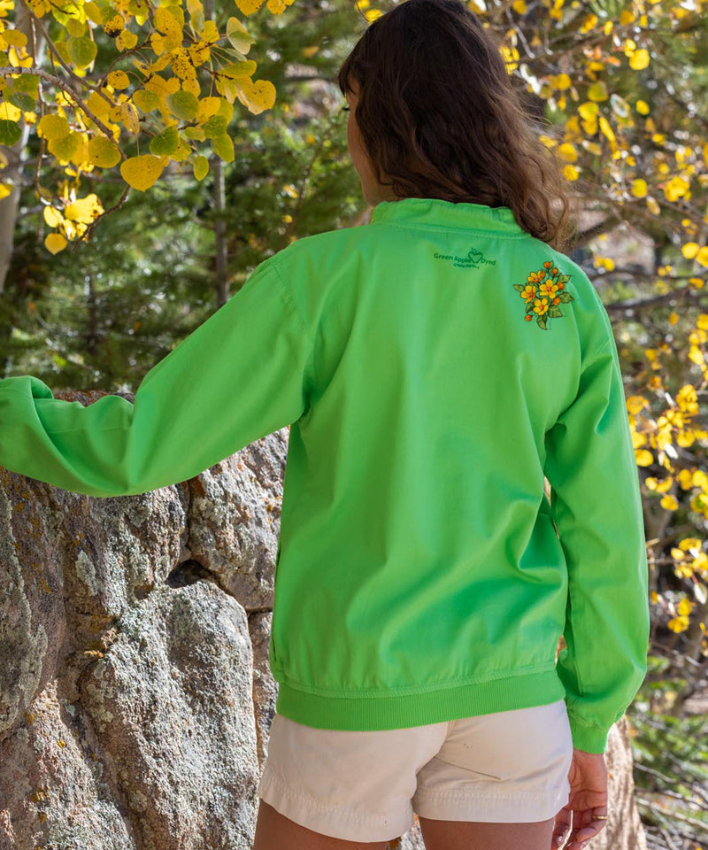 Ilima Blossoms - Green Apple Dyed Long Sleeve Lightweight Pullover
