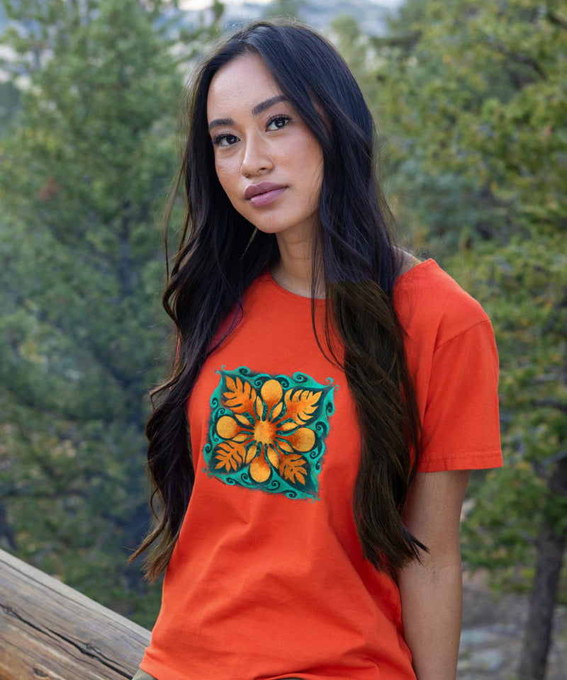 Ulu Quilt - Paprika Short Sleeve Scoop Neck T-Shirt