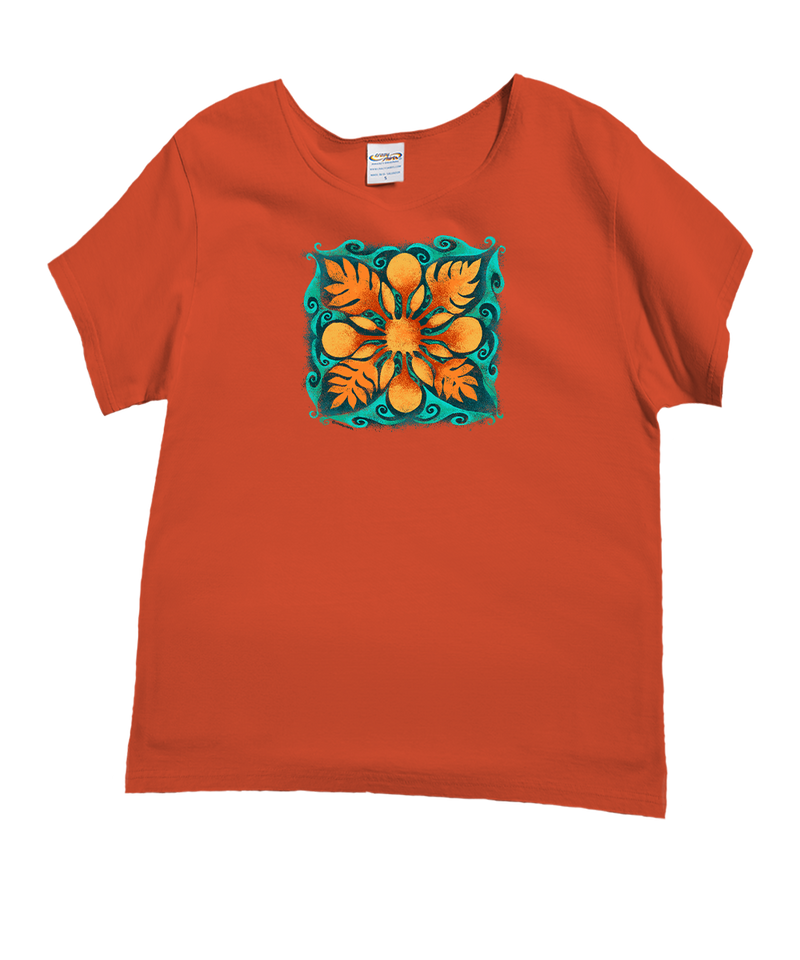 Ulu Quilt - Paprika Short Sleeve Scoop Neck T-Shirt