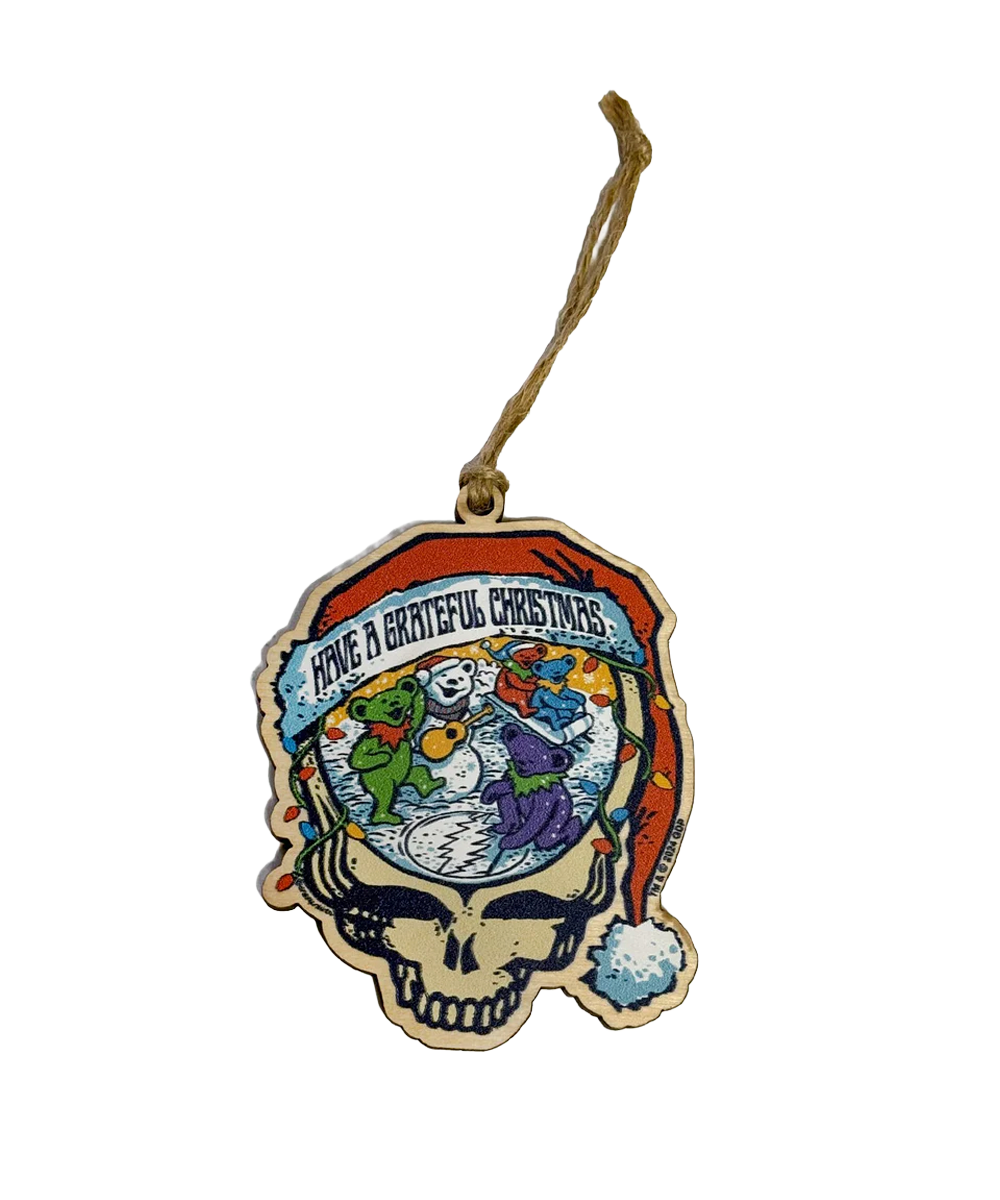 Grateful Dead Stealie Santa - Maplewood Ornament