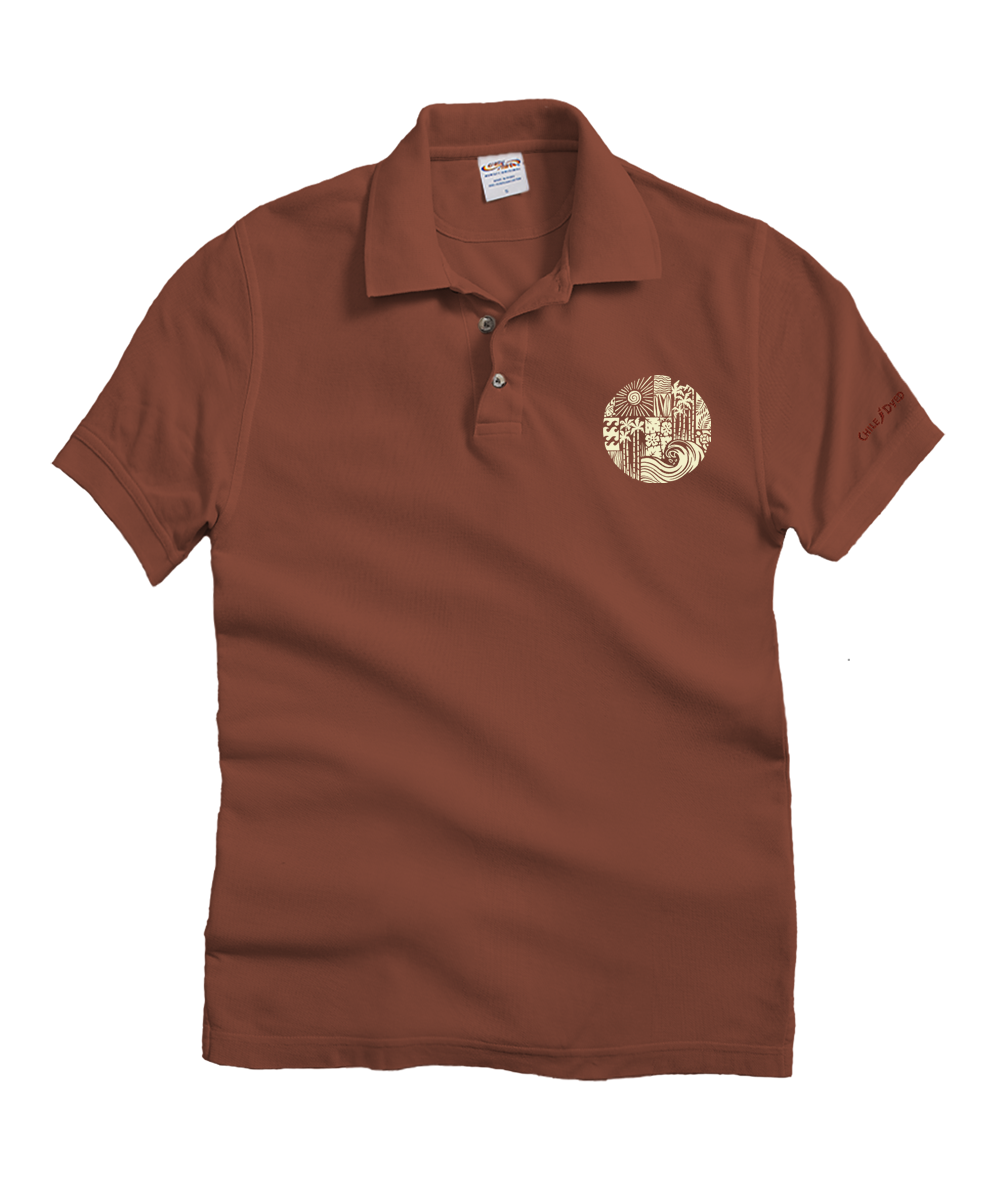 Tribal Elements - Chile Dyed Short Sleeve Oceanfront Polo Shirt