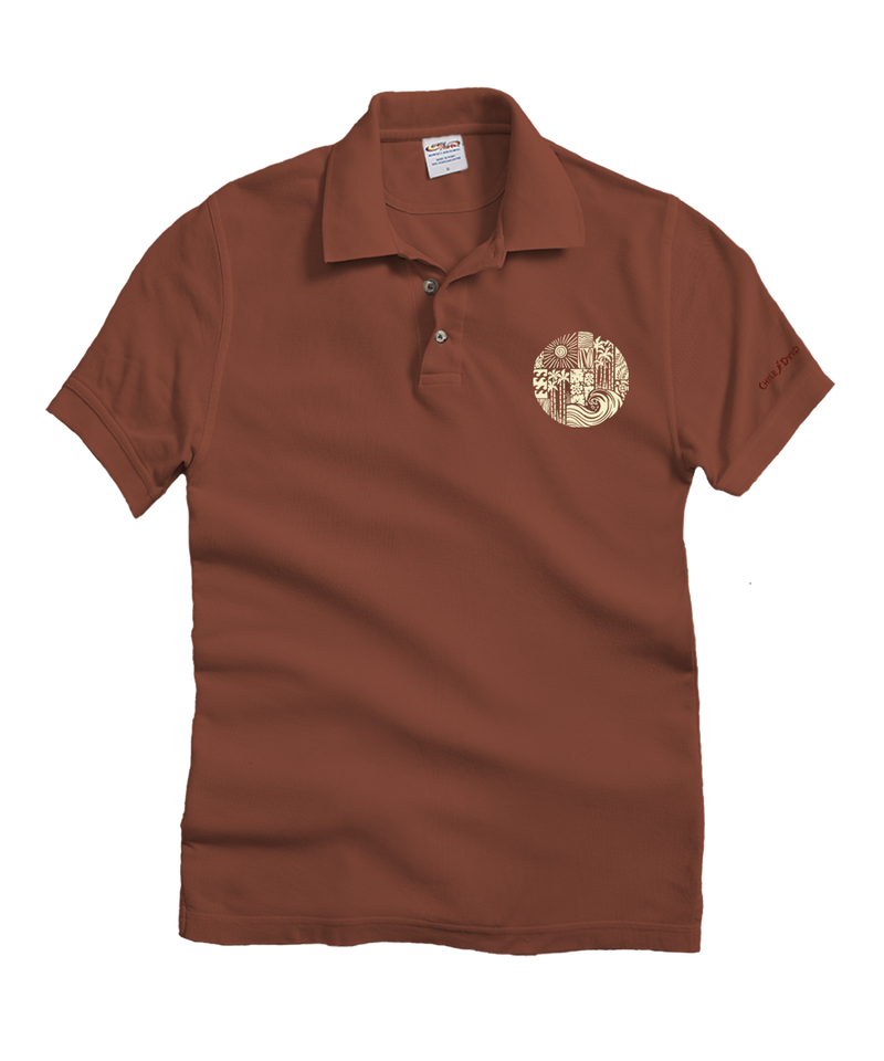 Tribal Elements - Chile Dyed Short Sleeve Oceanfront Polo Shirt