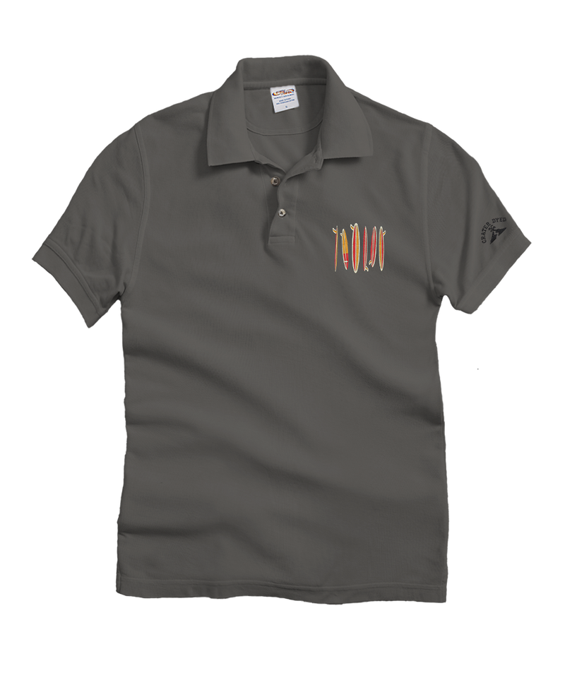 Surfboard Line Up - Crater Dyed® Short Sleeve Oceanfront Polo Shirt