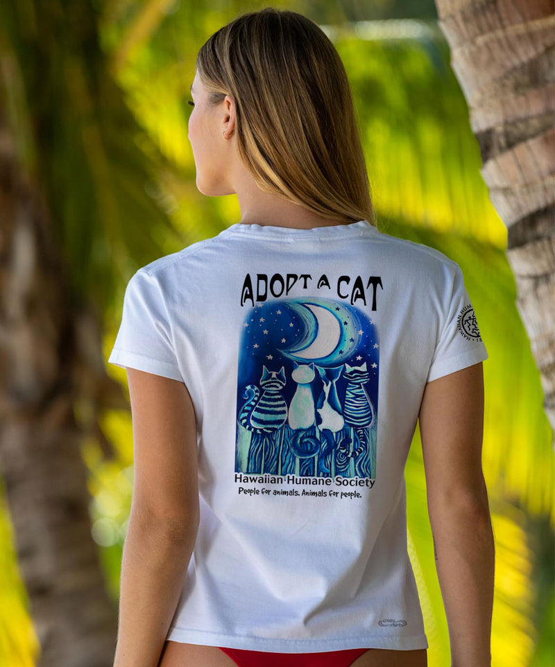 Hawaiian Humane Society Sun And Moon - White Short Sleeve Crewneck T-Shirt