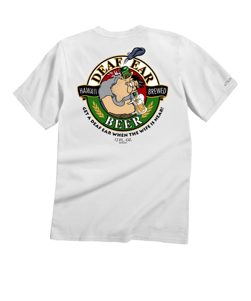 Deaf Ear Beer - White Short Sleeve Crewneck T-Shirt