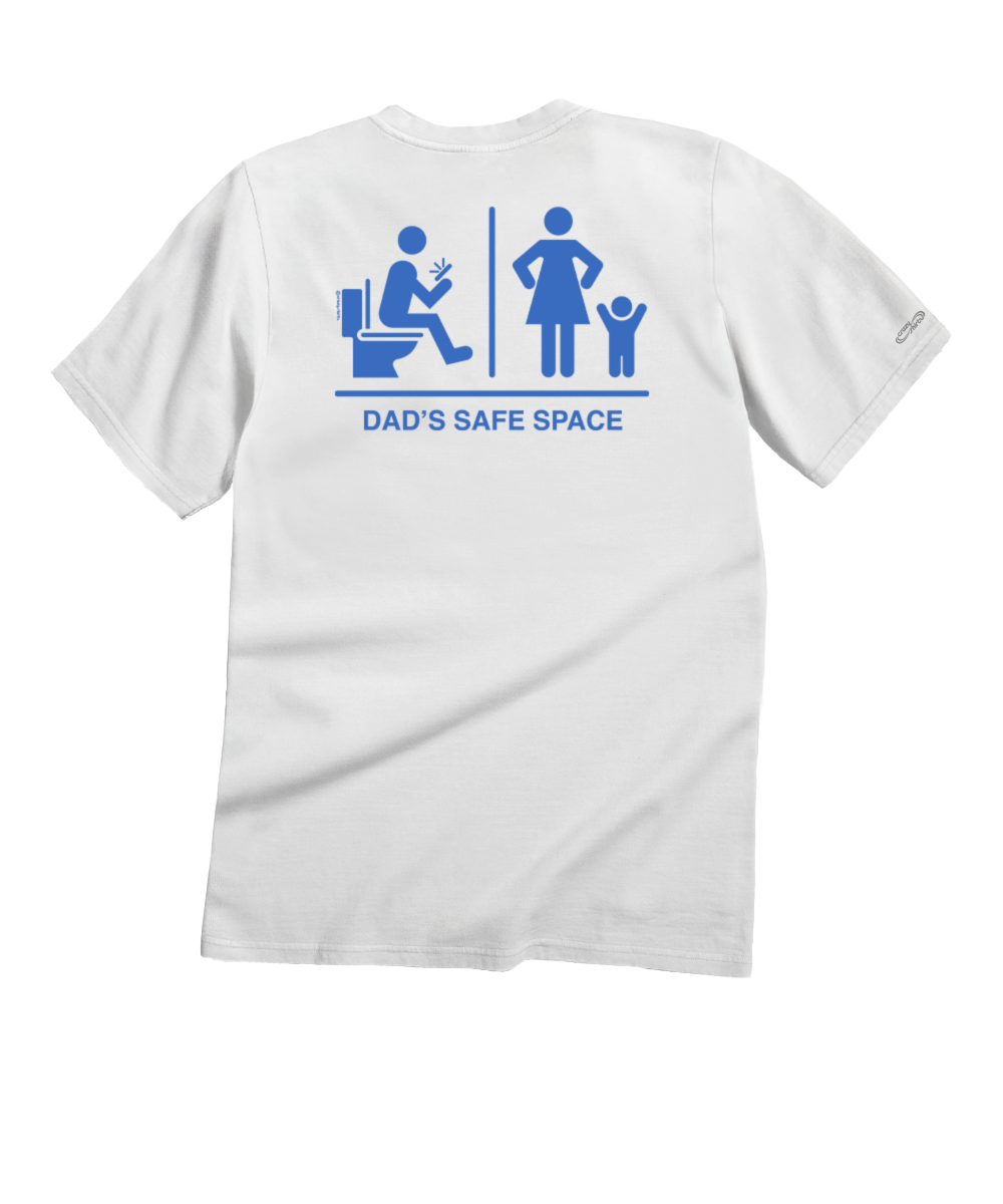 Dads Safe Space - White Short Sleeve Crewneck T-Shirt