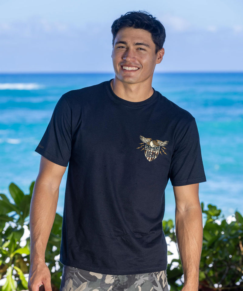 Shield Of Liberty - Black Short Sleeve Crewneck T-Shirt