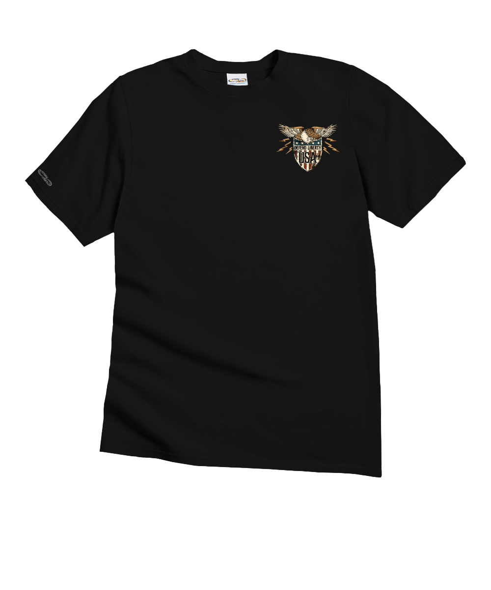 Shield Of Liberty - Black Short Sleeve Crewneck T-Shirt