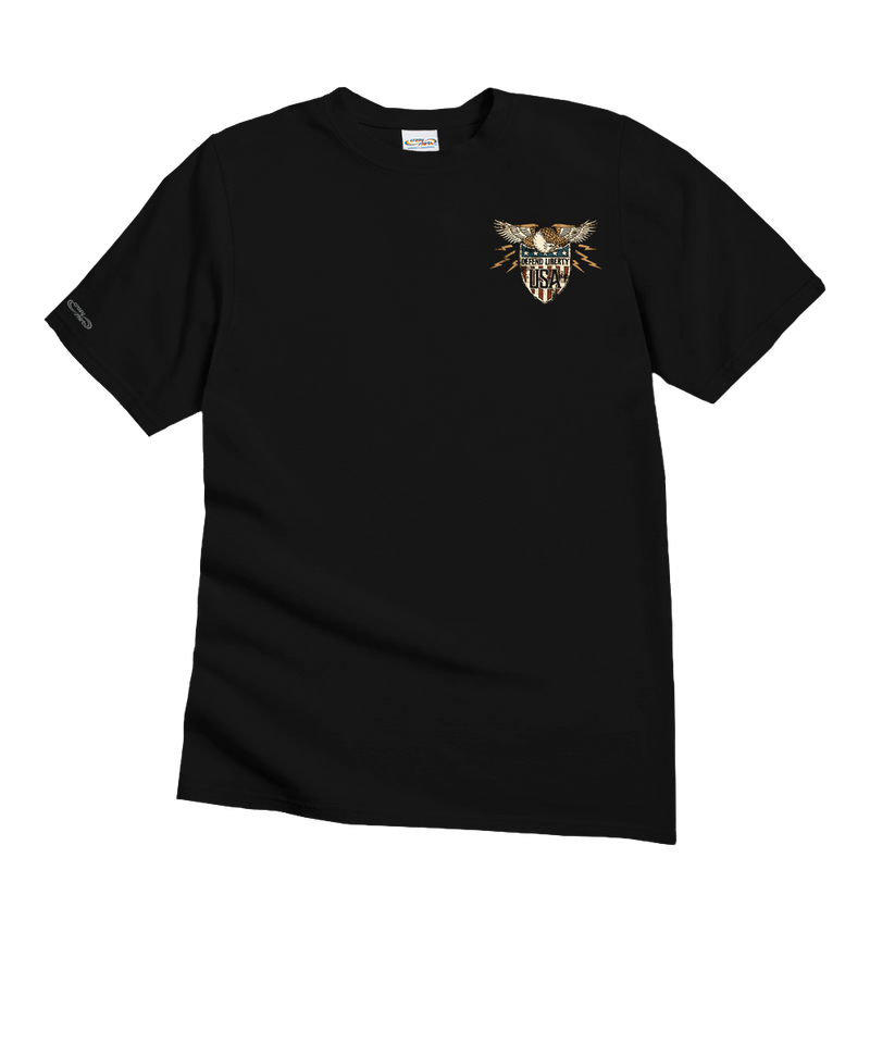Shield Of Liberty - Black Short Sleeve Crewneck T-Shirt