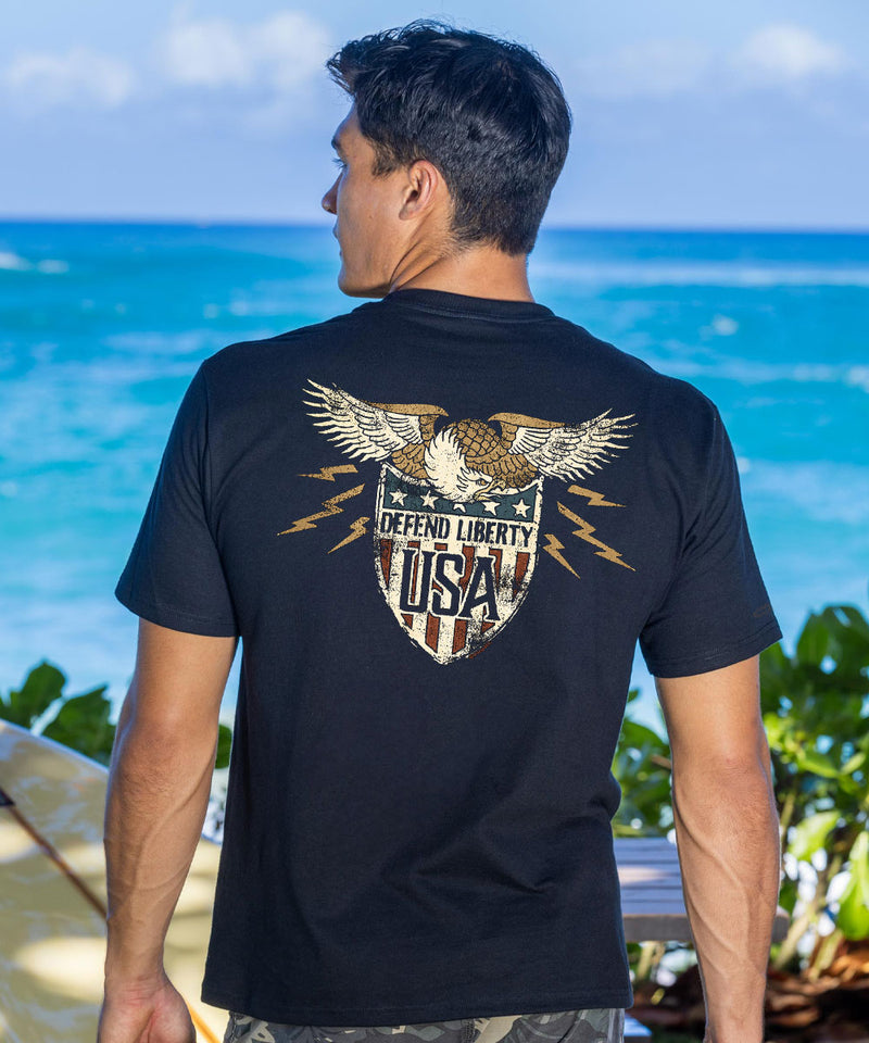 Shield Of Liberty - Black Short Sleeve Crewneck T-Shirt