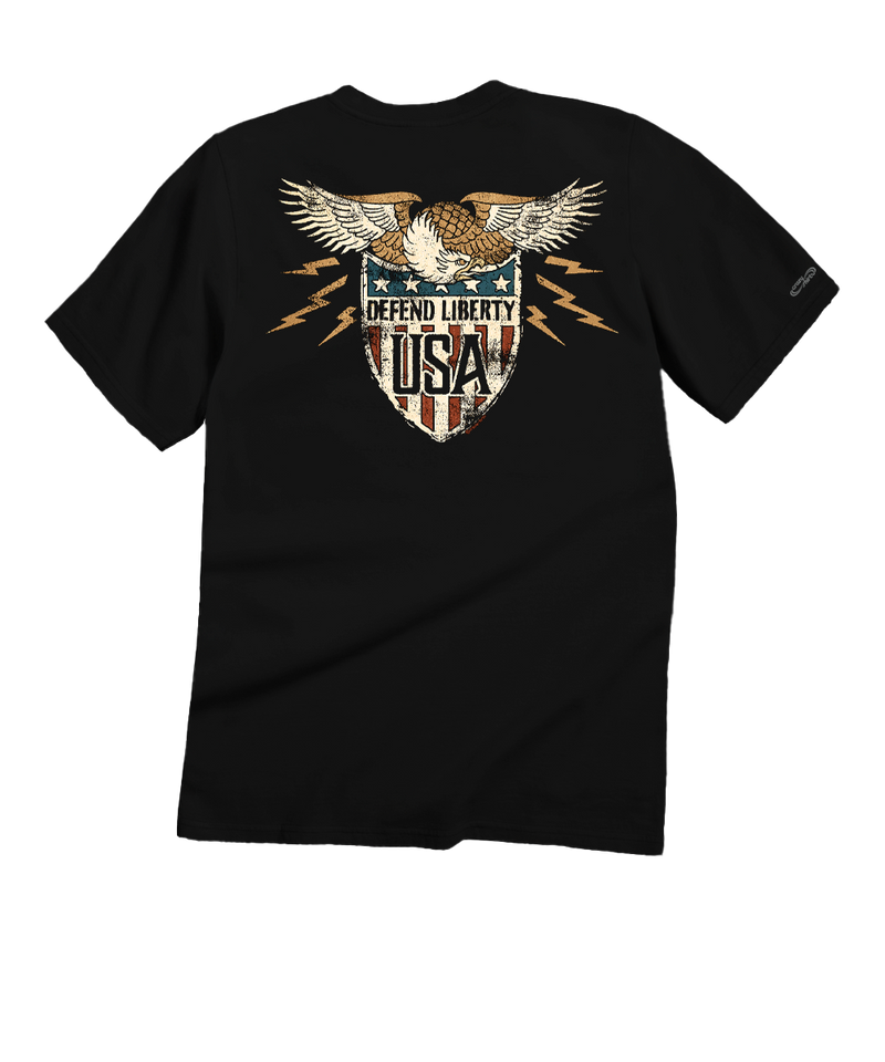Shield Of Liberty - Black Short Sleeve Crewneck T-Shirt