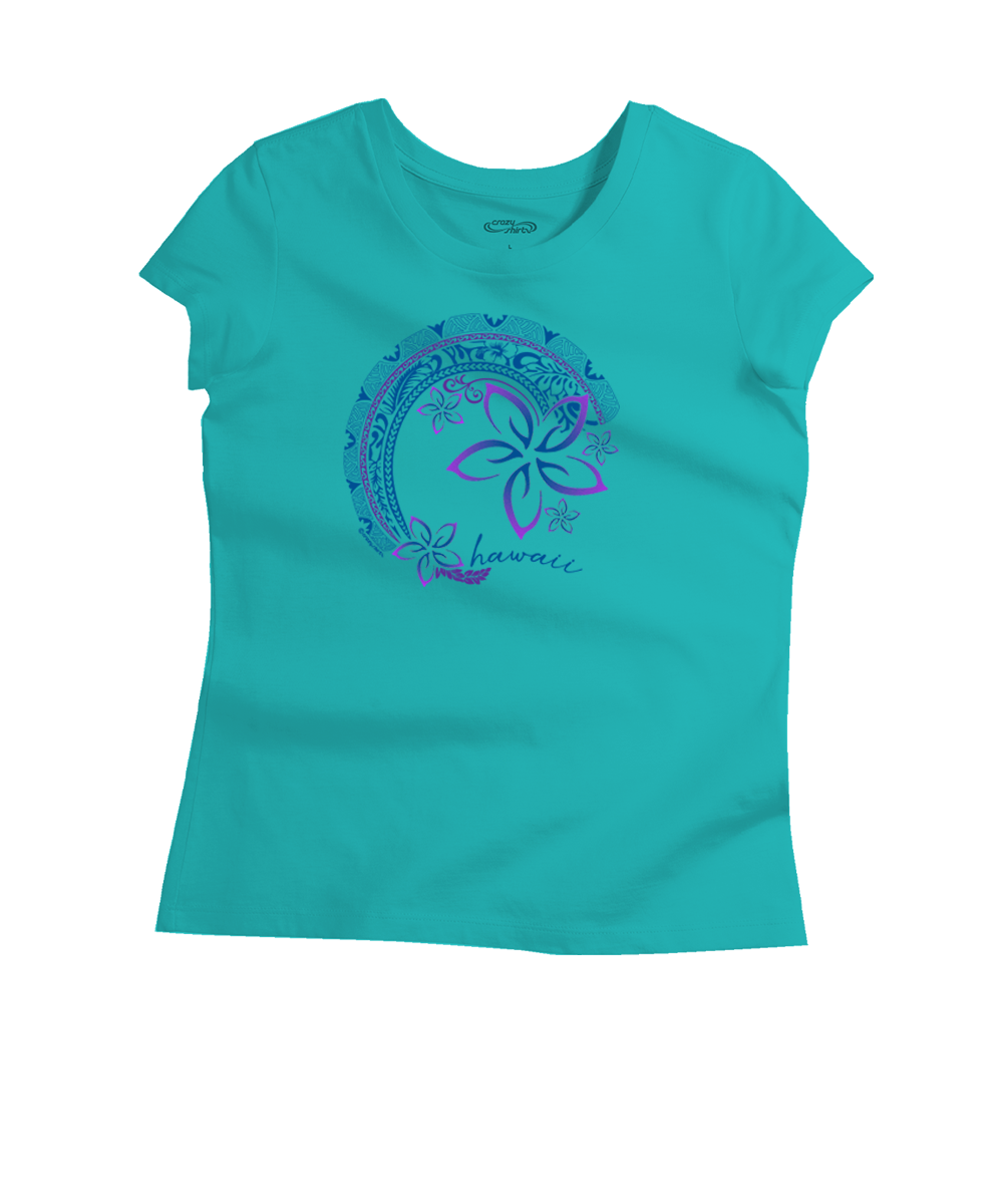 Circular Tribal Floral - Ocean Short Sleeve Pima T-Shirt