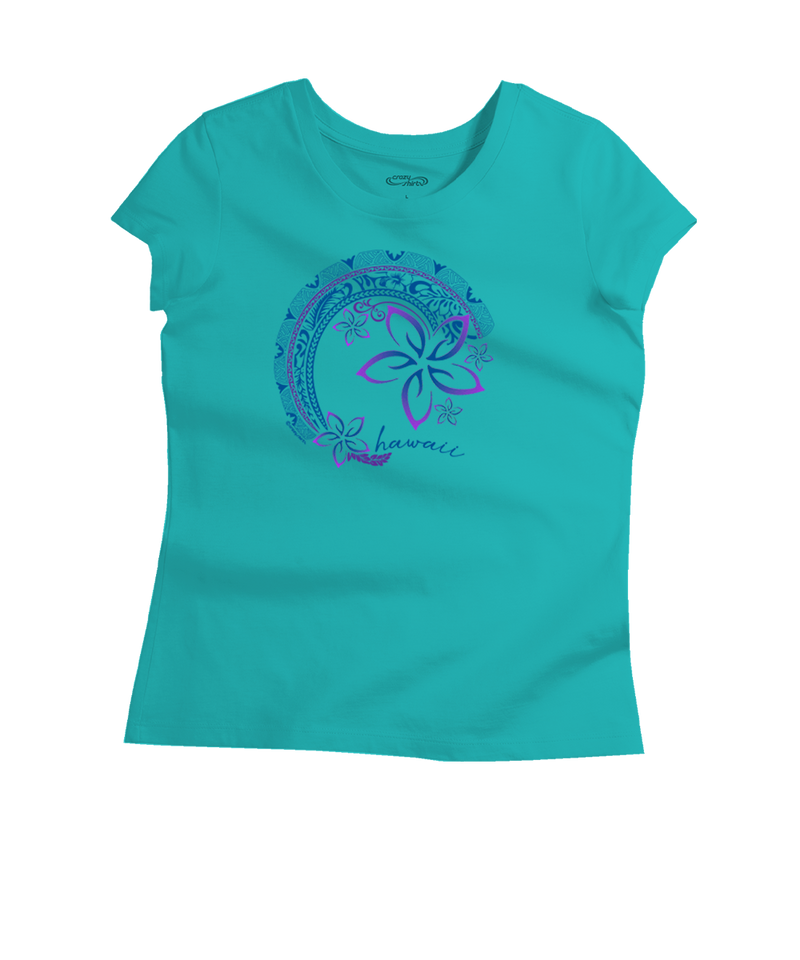 Circular Tribal Floral - Ocean Short Sleeve Pima T-Shirt