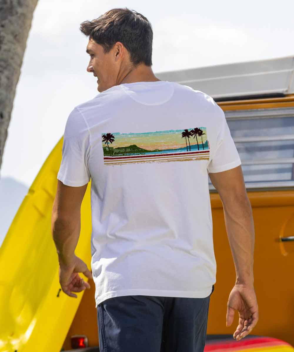 Waikiki Beach Band - White Short Sleeve Pima T-Shirt