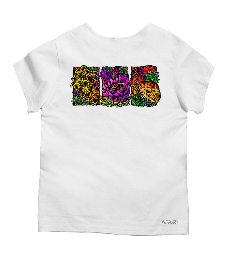 Na Pua Hawaii - White Short Sleeve Scoop Neck T-Shirt