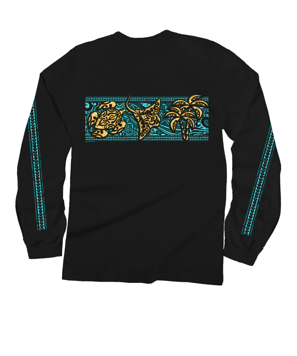 Tribal Icon Band - Black Long Sleeve Crewneck T-Shirt