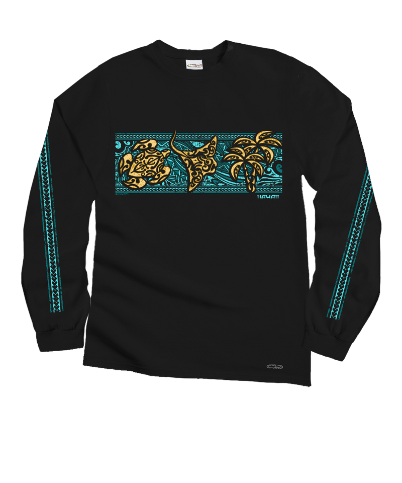 Tribal Icon Band - Black Long Sleeve Crewneck T-Shirt