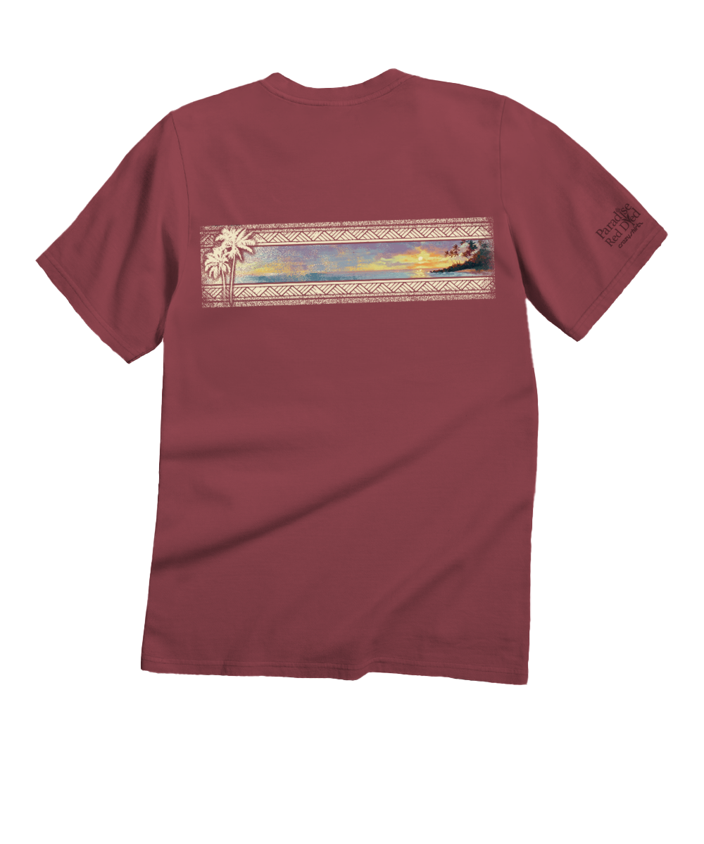 Hawaiian Island Band - Paradise Red Dyed Short Sleeve Crewneck T-Shirt