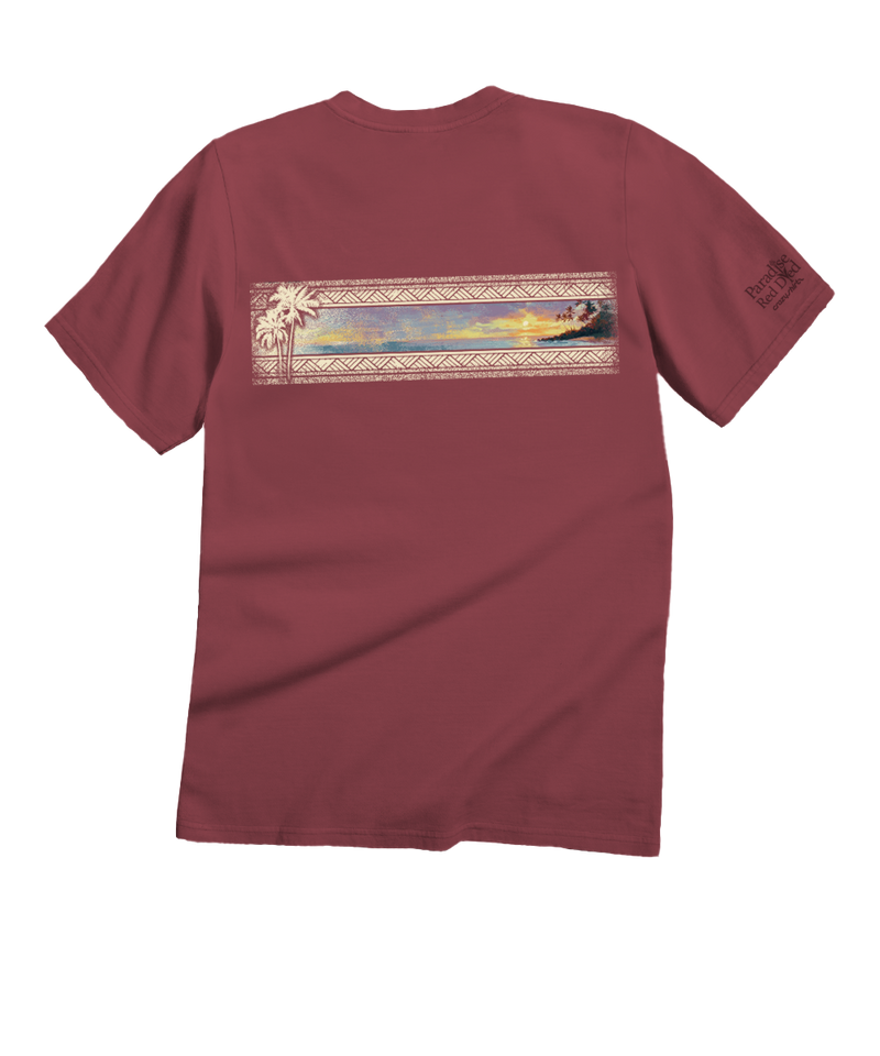 Hawaiian Island Band - Paradise Red Dyed Short Sleeve Crewneck T-Shirt