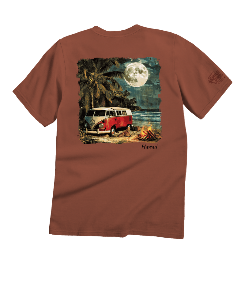 Volkswagen Van Campfire - Chile Dyed Short Sleeve Crewneck T-Shirt