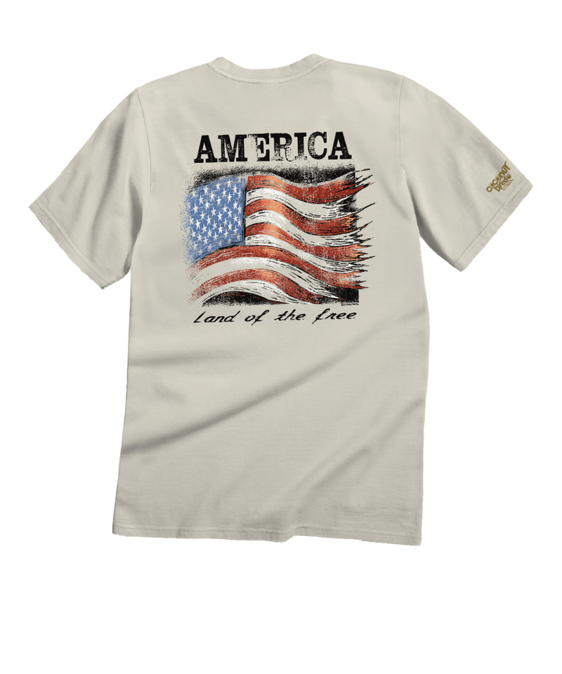 American Flag - Coconut Dyed Short Sleeve Crewneck T-Shirt