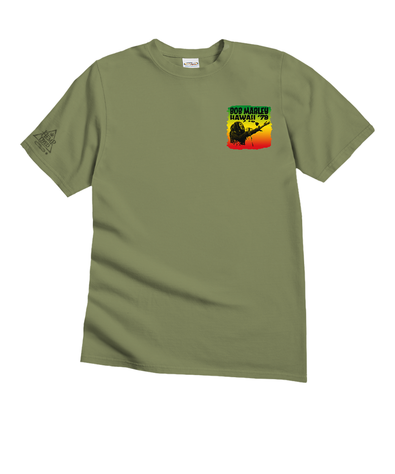 Bob Marley Poster Hawaii - Hemp Dyed Short Sleeve Crewneck T-Shirt