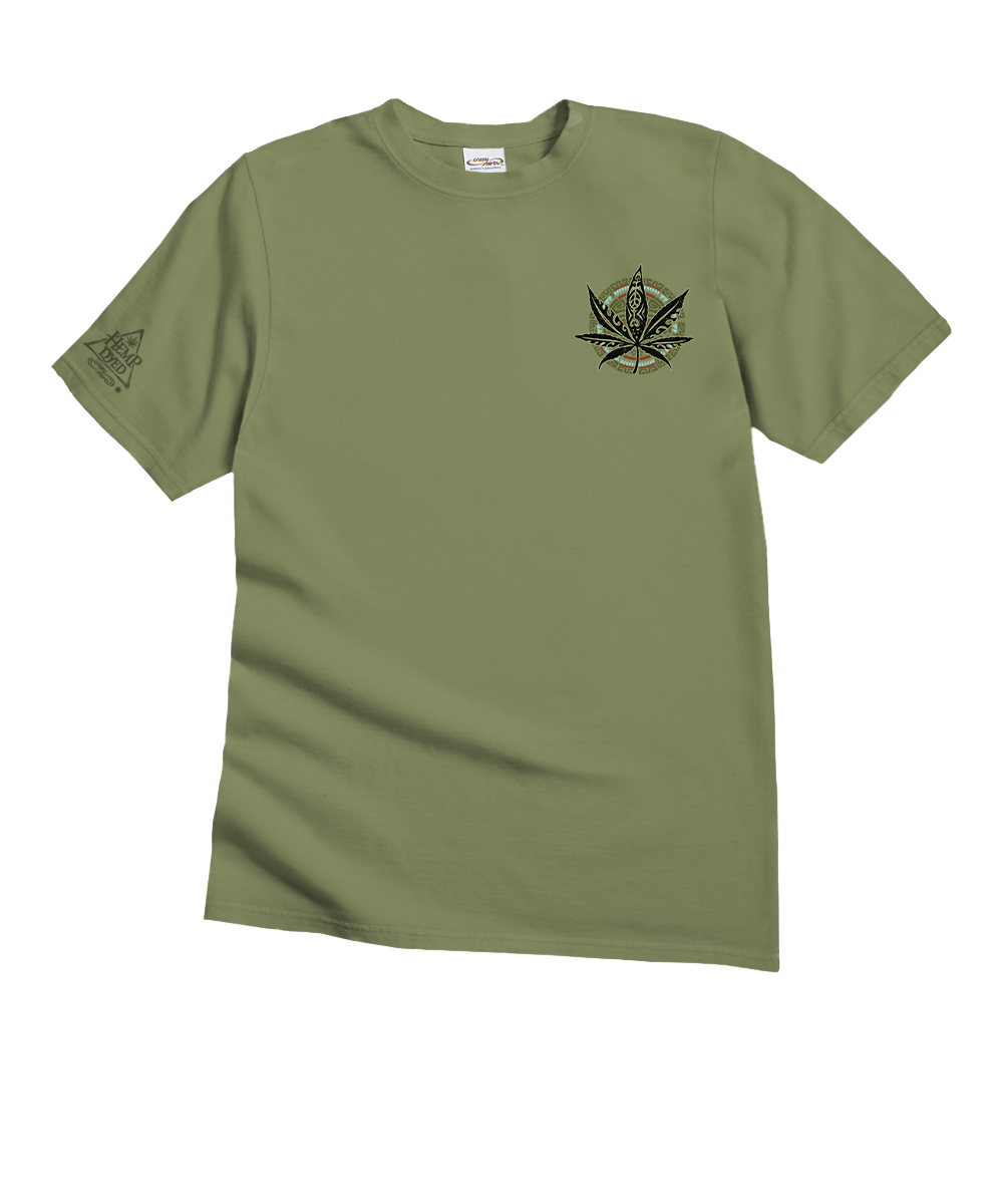 Tribal Hemp Rasta - Hemp Dyed Short Sleeve Crewneck T-Shirt