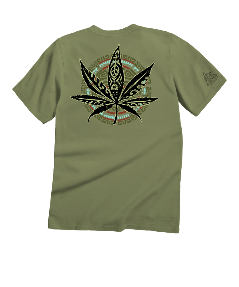 Tribal Hemp Rasta - Hemp Dyed Short Sleeve Crewneck T-Shirt