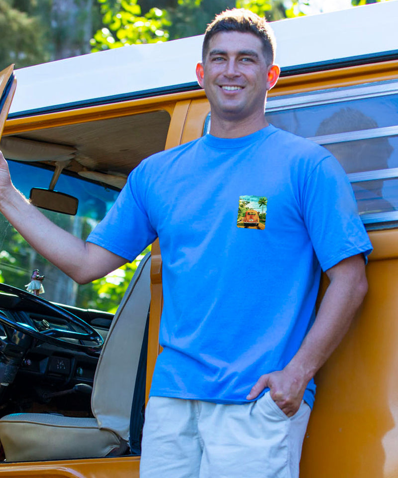 Volkswagen Coastal - Blue Hawaii Dyed Short Sleeve Crewneck T-Shirt