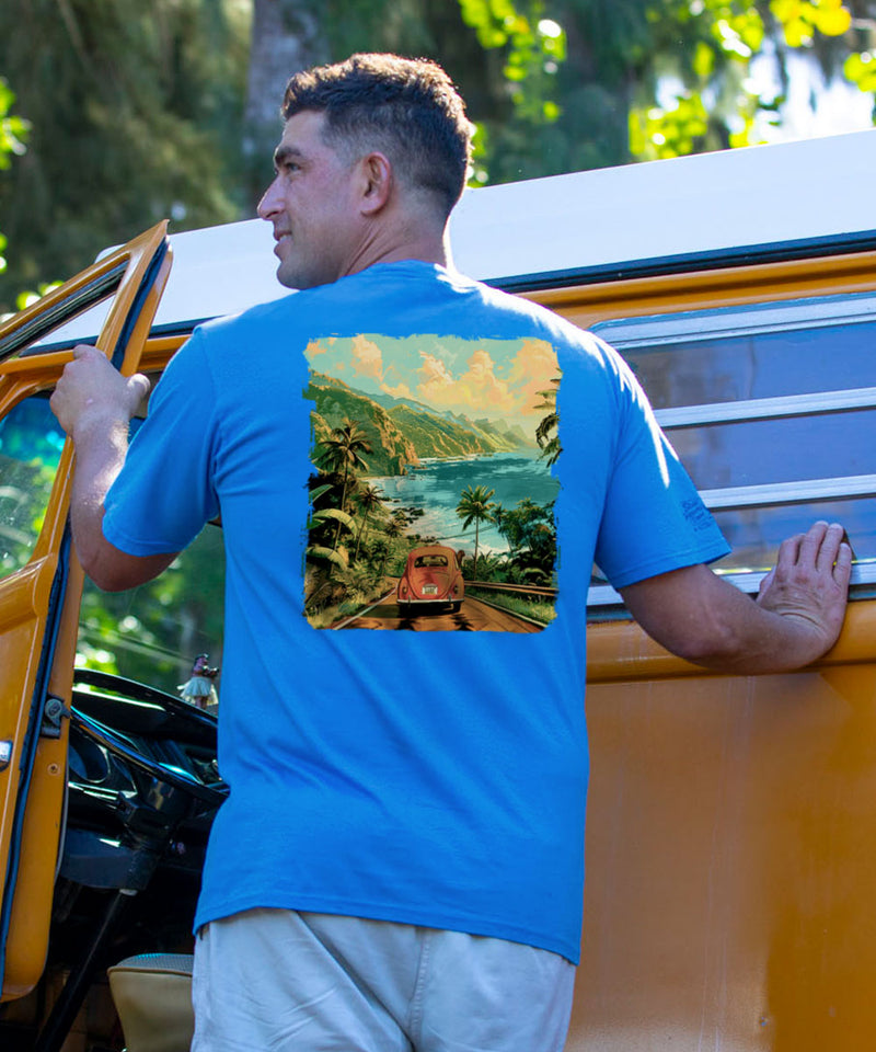 Volkswagen Coastal - Blue Hawaii Dyed Short Sleeve Crewneck T-Shirt