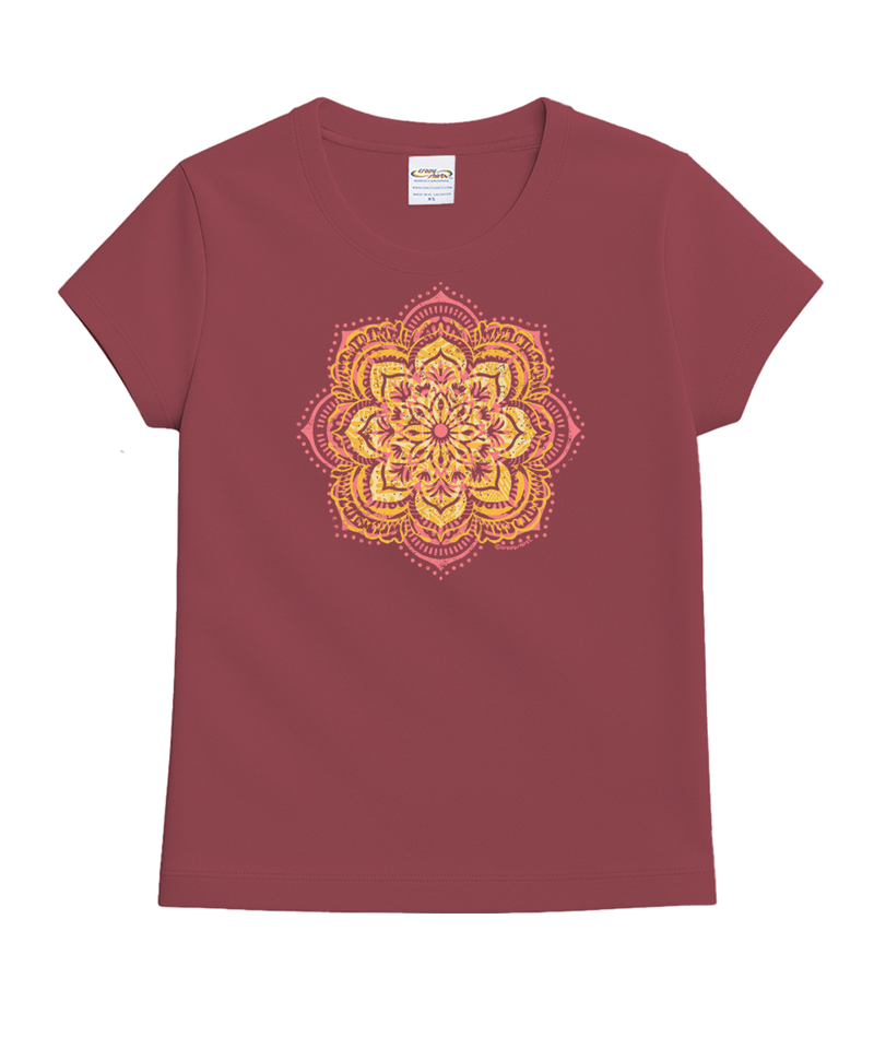 Mandala Bloom - Paradise Red Dyed Short Sleeve Crewneck T-Shirt