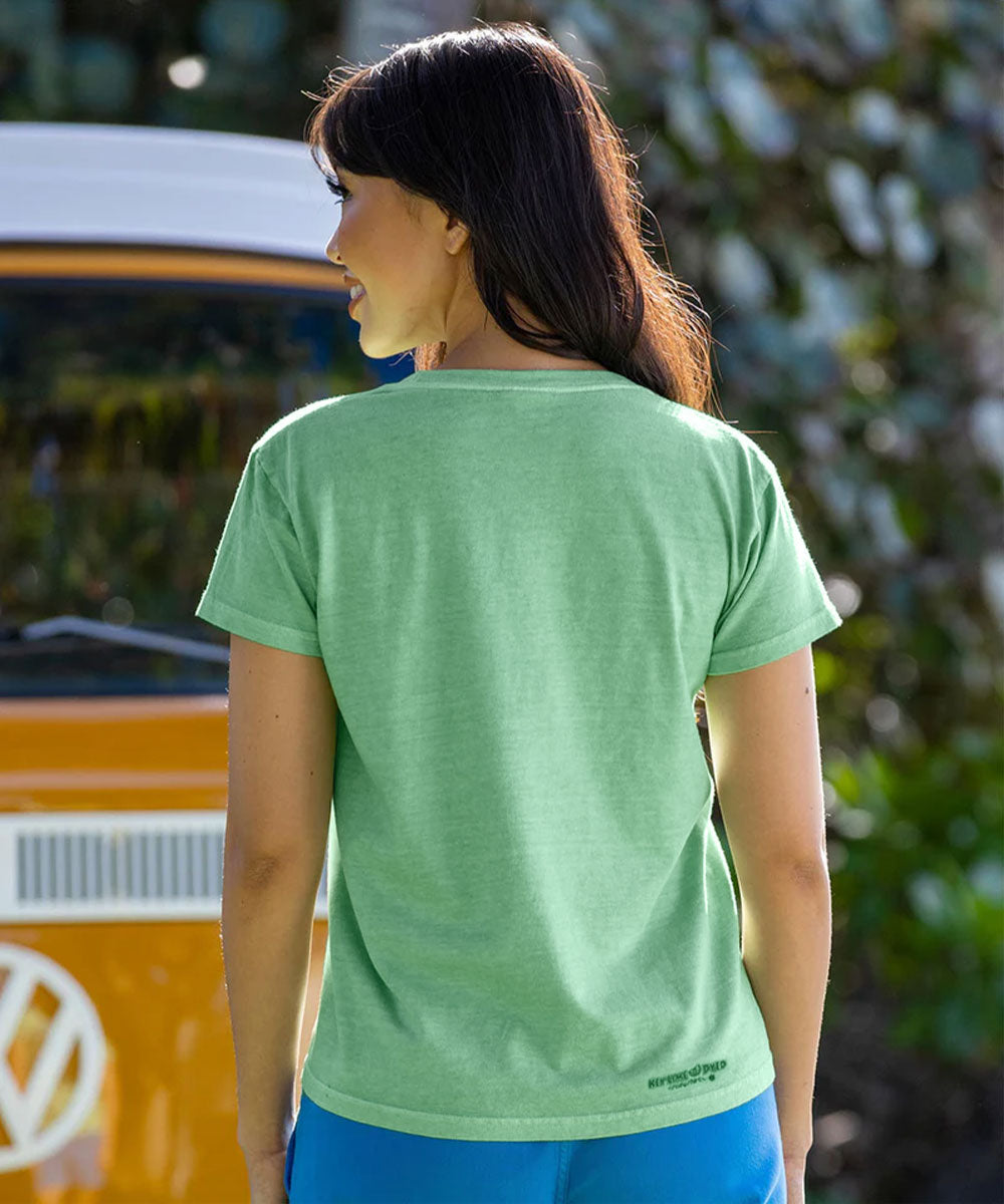 Volkswagen Beach Bug Scenic - Key Lime Dyed Short Sleeve Crewneck T-Sh