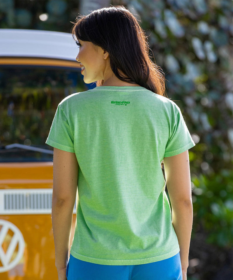 Volkswagen Beach Bug Scenic - Key Lime Dyed Short Sleeve Crewneck T-Shirt