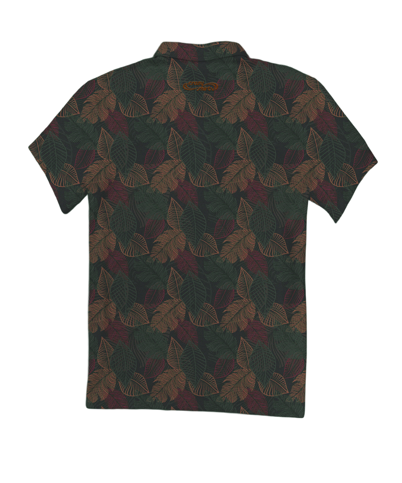 Autumn Ferns - Pine Short Sleeve Hawaiian Polo Shirt