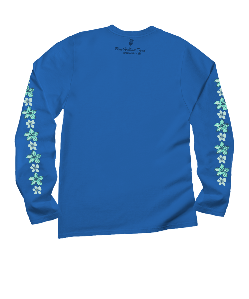 Tribal Haunani - Blue Hawaii Dyed Long Sleeve Crewneck T-Shirt