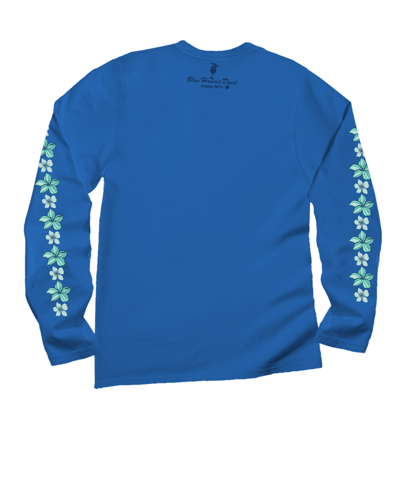 Tribal Haunani - Blue Hawaii Dyed Long Sleeve Crewneck T-Shirt