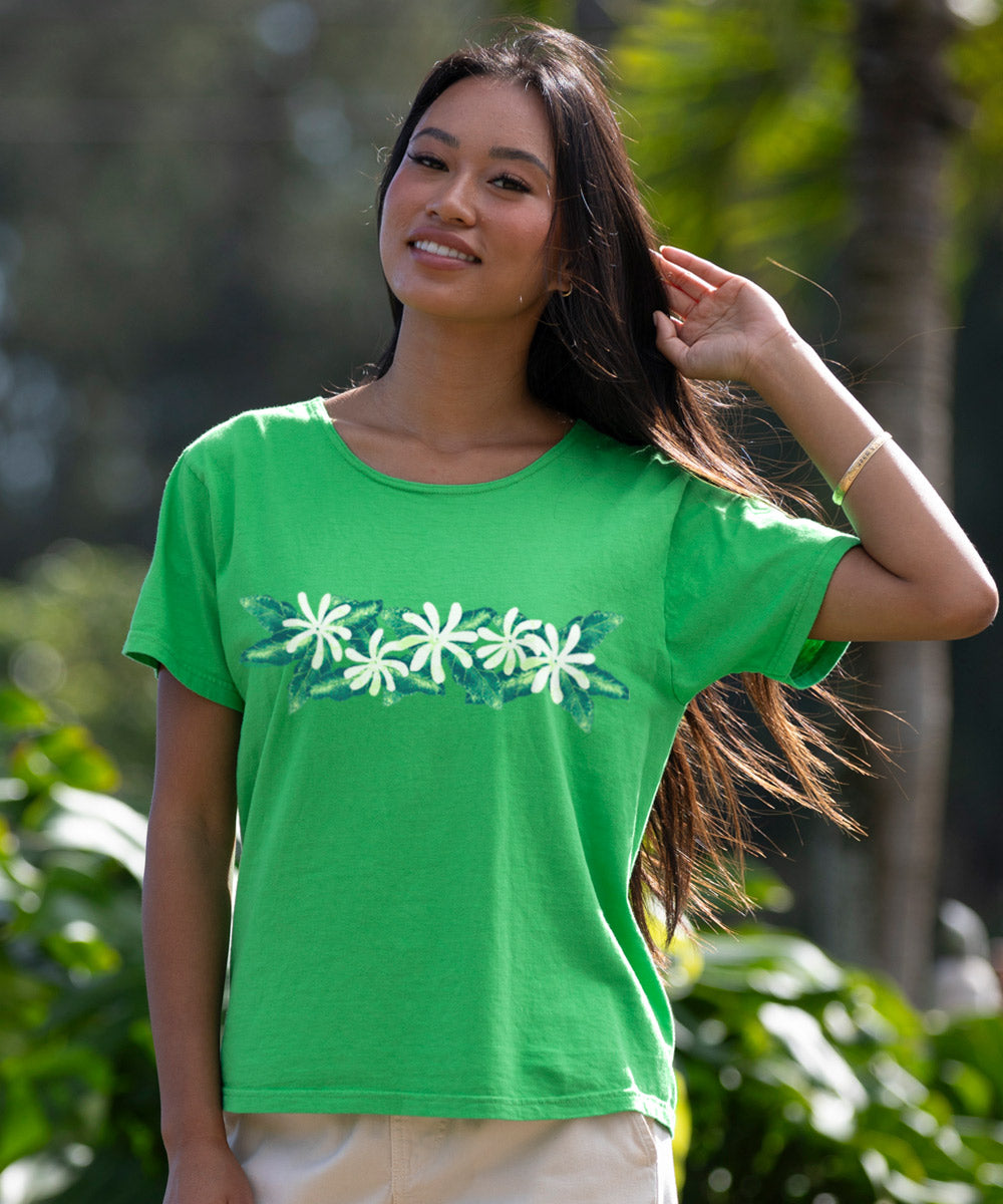 Tiare Band - Green Apple Dyed Short Sleeve Scoop Neck T-Shirt