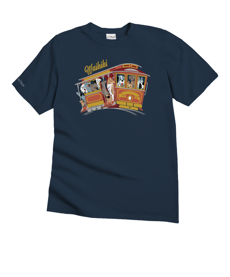 Dog Trolley - Navy Short Sleeve Crewneck T-Shirt
