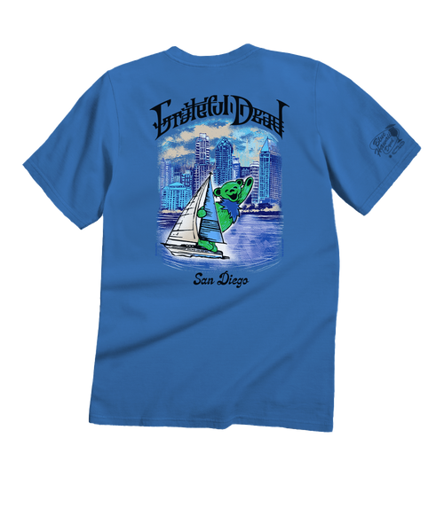 Grateful Dead San Diego Bay Bear - Blue Hawaii Crewneck T-Shirt