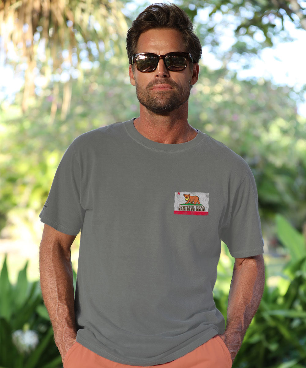 【SATIIIZ】California Dying Short-Sleeved T-Shirt Grateful Dead California Flag - Crater Dyed® Short Sleeve