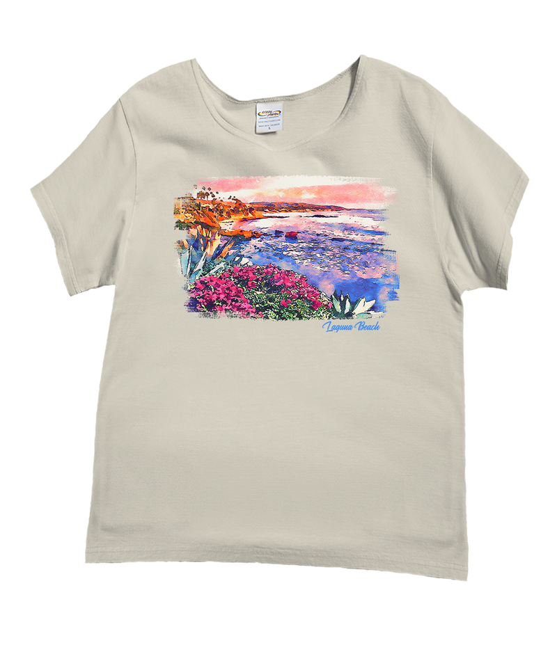 Laguna Watercolor - Coconut Dyed Short Sleeve Scoop Neck T-Shirt