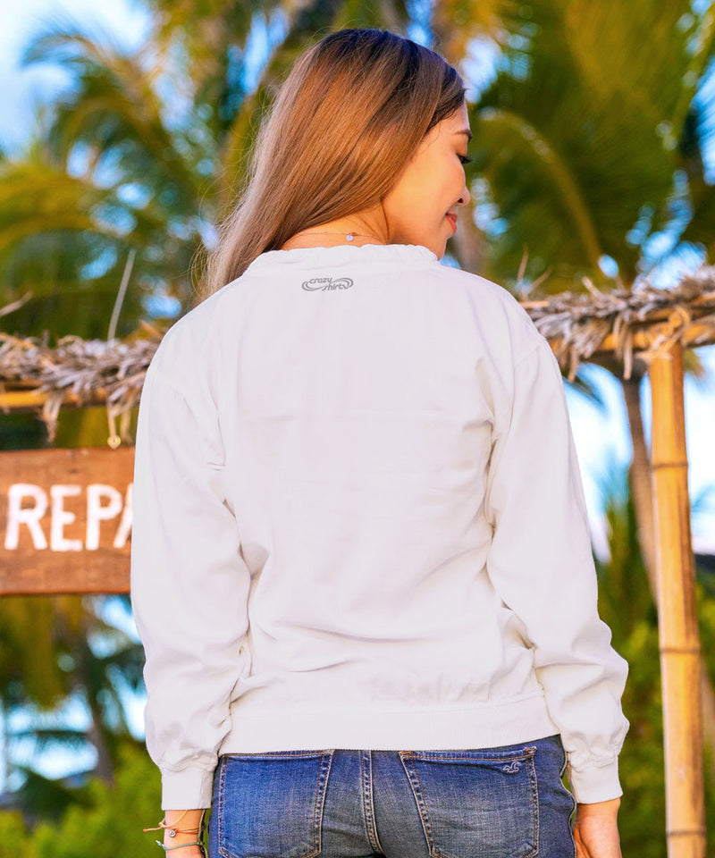 Dahlia Band - White Long Sleeve Lightweight Pullover