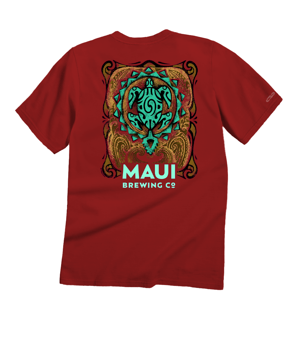 Maui Brewing Co Tribal Logo - Garnet Short Sleeve Crewneck T-Shirt