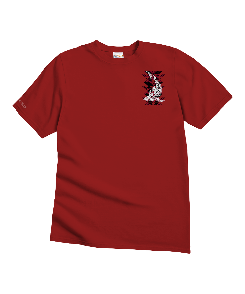 Tribal Reef Mako - Garnet Short Sleeve Crewneck T-Shirt