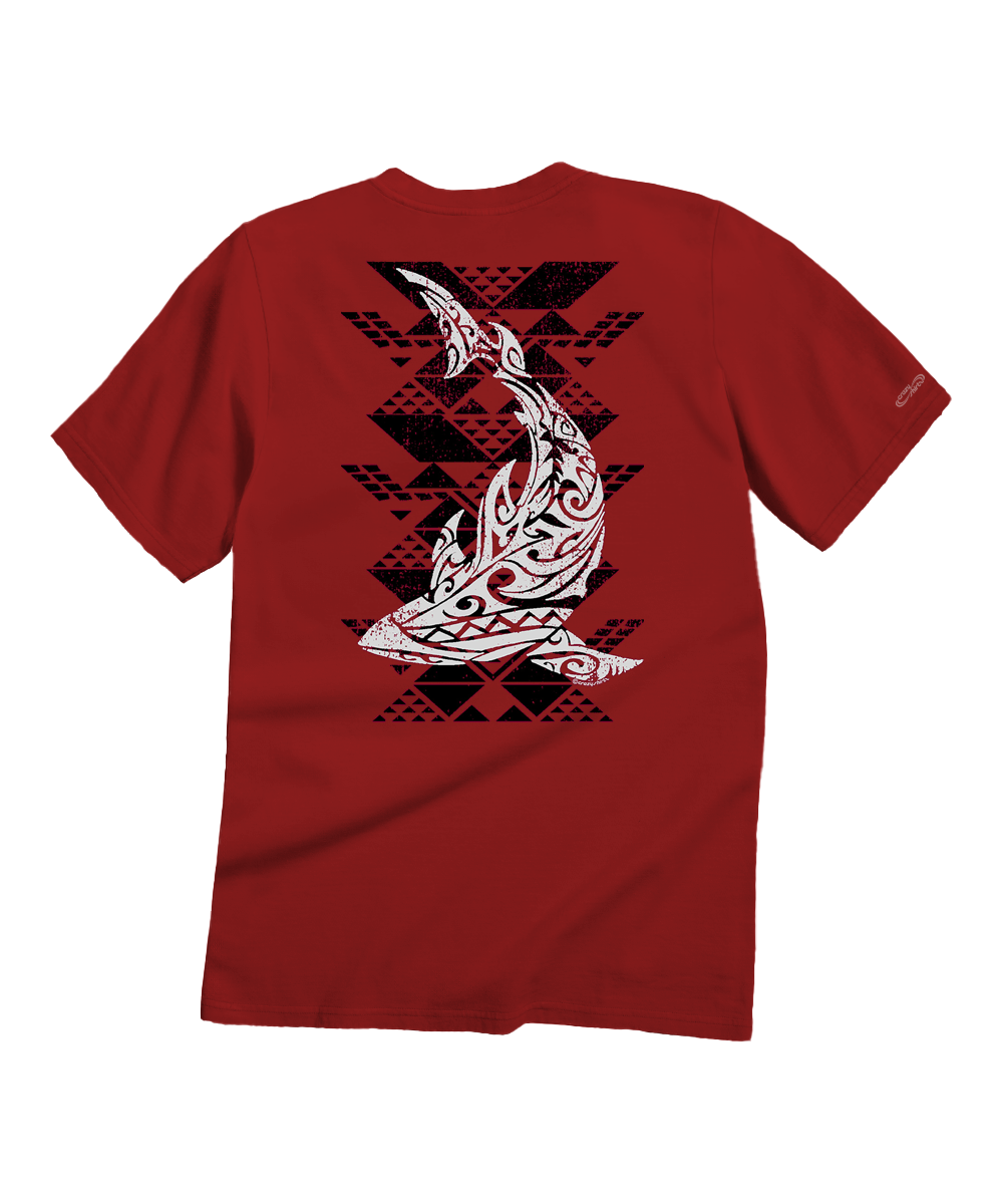 Tribal Reef Mako - Garnet Short Sleeve Crewneck T-Shirt