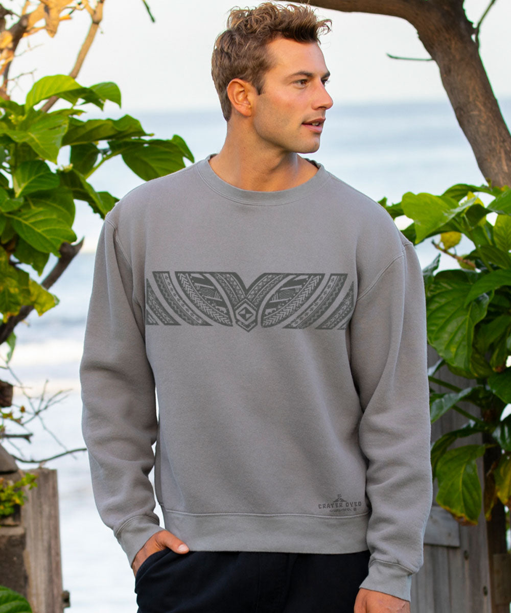 Tribal Tattoo Band - Crater Dyed® Long Sleeve Sweatshirt