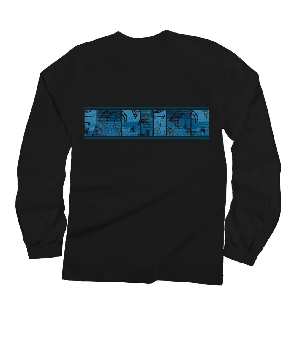Honu Waa Band - Black Long Sleeve Crewneck T-Shirt